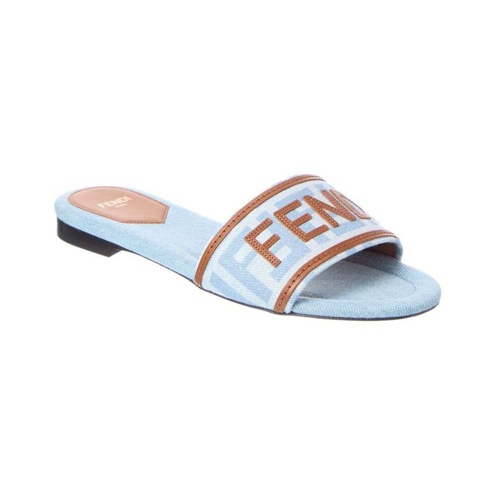 Fendi Sunshine Ff Jacquard & Leather Sandal